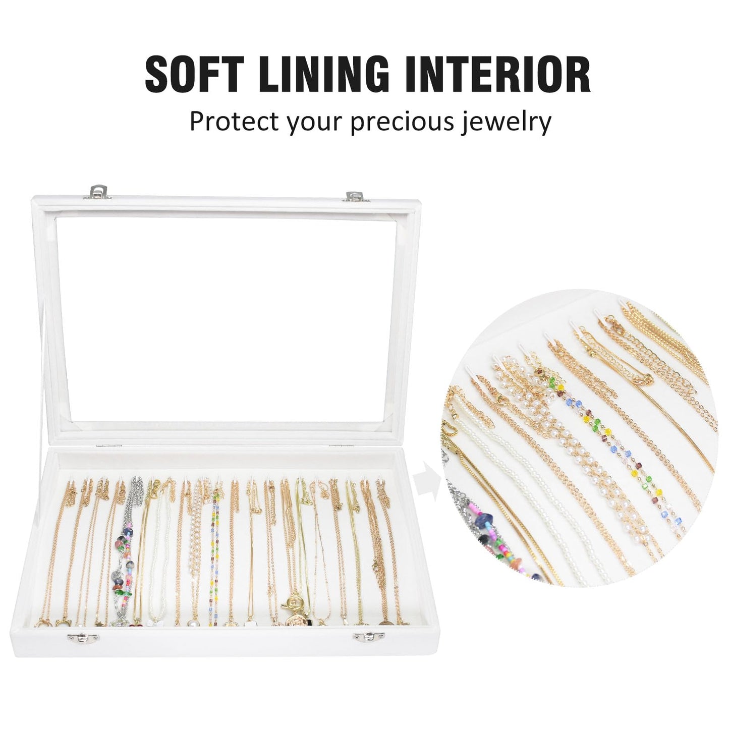 Vicoter Velvet Necklace Display Jewelry Tray 20 Hook Necklace Tray Necklace Pendant Jewelry Tray for Women and Girls