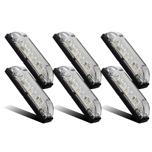 Partsam 6X 4 Marine/Boat Slim Line Clear LED Utility Strip Light 6 Diodes Sealed