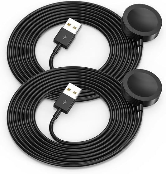2Pack 5ft/1.5m for Apple Watch Charger USB Magnetic Wireless Fast iWatch Charger Portable Compatible with iWatch Ultra/Series 9/8/7/6/SE/SE2/5/4/3/2/1-[Black]