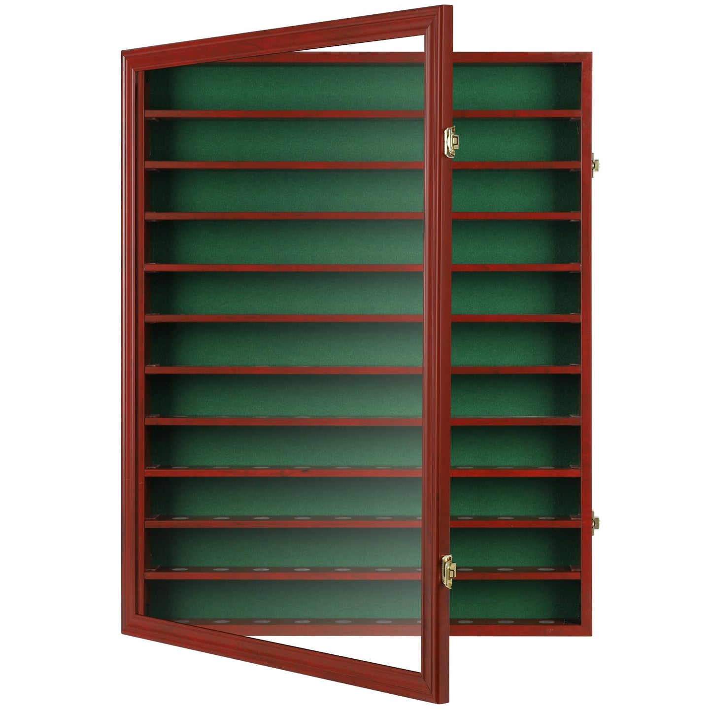 DisplayGifts 110 Golf Ball Display Case Wall Cabinet Holder Shadow Box Acrylic Door UV Protection Cherry Finish
