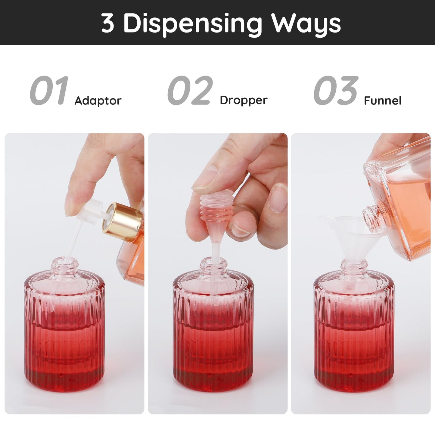 Segbeauty Refillable Perfume Spray Bottle, 1oz Glass Travel Perfume Bottles Container for Cologne with Dispensing Tool, 4 Packs Red 30ml Mini Empty Travel Cologne Atomizer Sprayer for Men Women