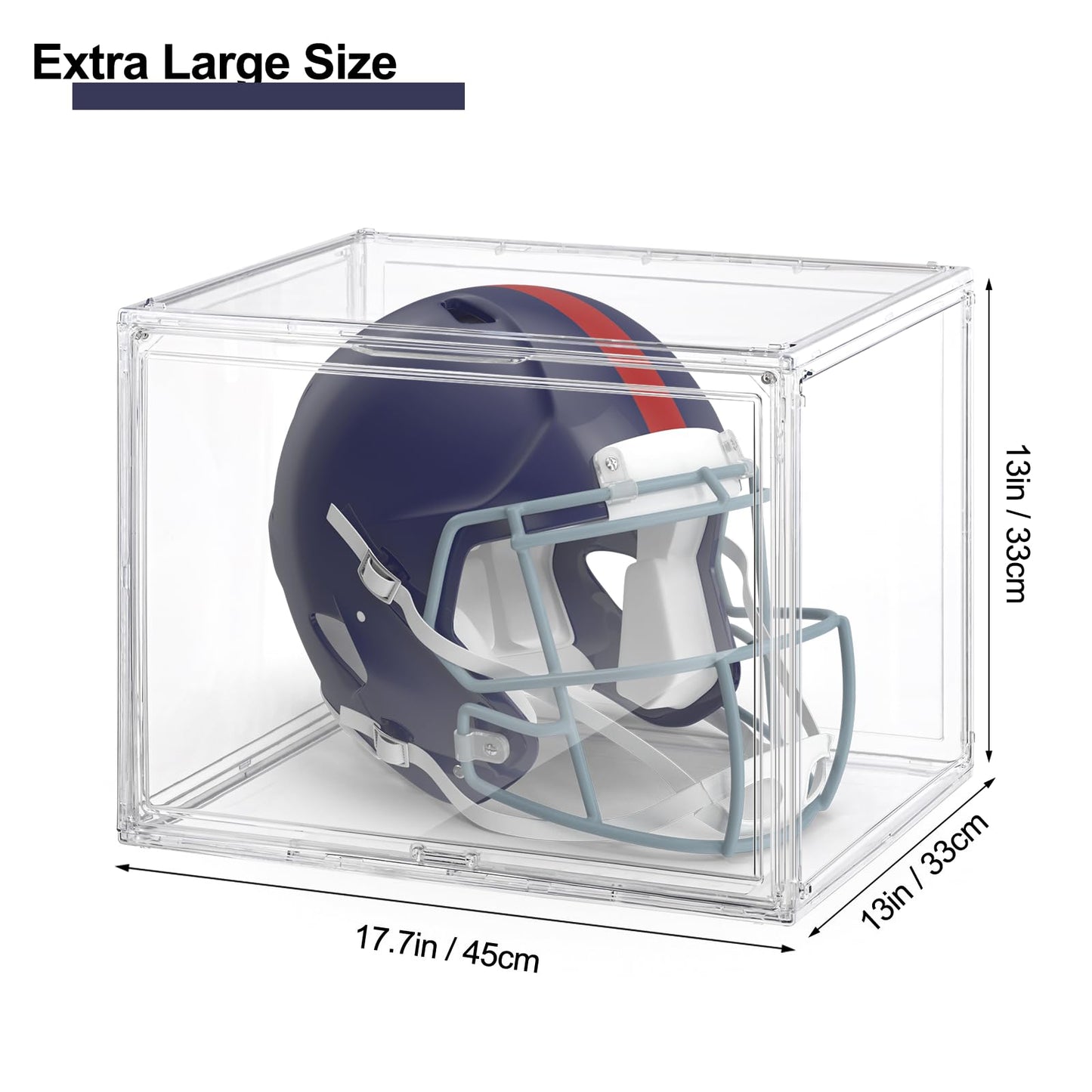 VGLXTRNT XXX-Large Clear Display Case 17.7" x 13" x 13" Extra Large Display Organizer Box with Magnetic Door, Stackable Acrylic Storage Bin for Boots, Shoes, Collectibles, Bags, Figures