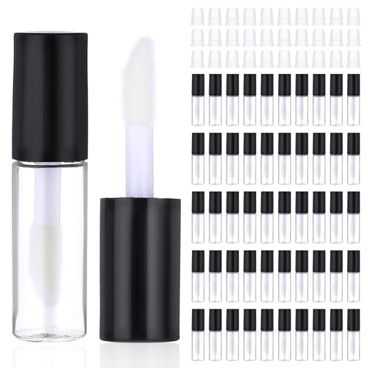 WLLHYF 100 Pcs Mini Lip Gloss Tubes, Refillable Lip Balm Bottle Transparent Empty Containers Travel Personal Cosmetic Inserts Cosmetic Tools Mini Lipstick Containers for Women DIY Makeup