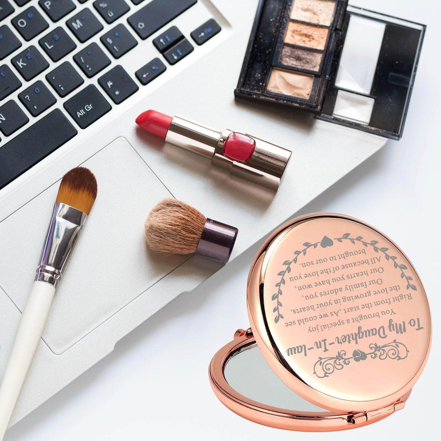 MYOSPARK Daughter in Law Gifts to My Daughter-in-Law Wedding Compact Makeup Mirror Bride to Be Gift from Mother in Law (Daughter-in-Law Mirror)
