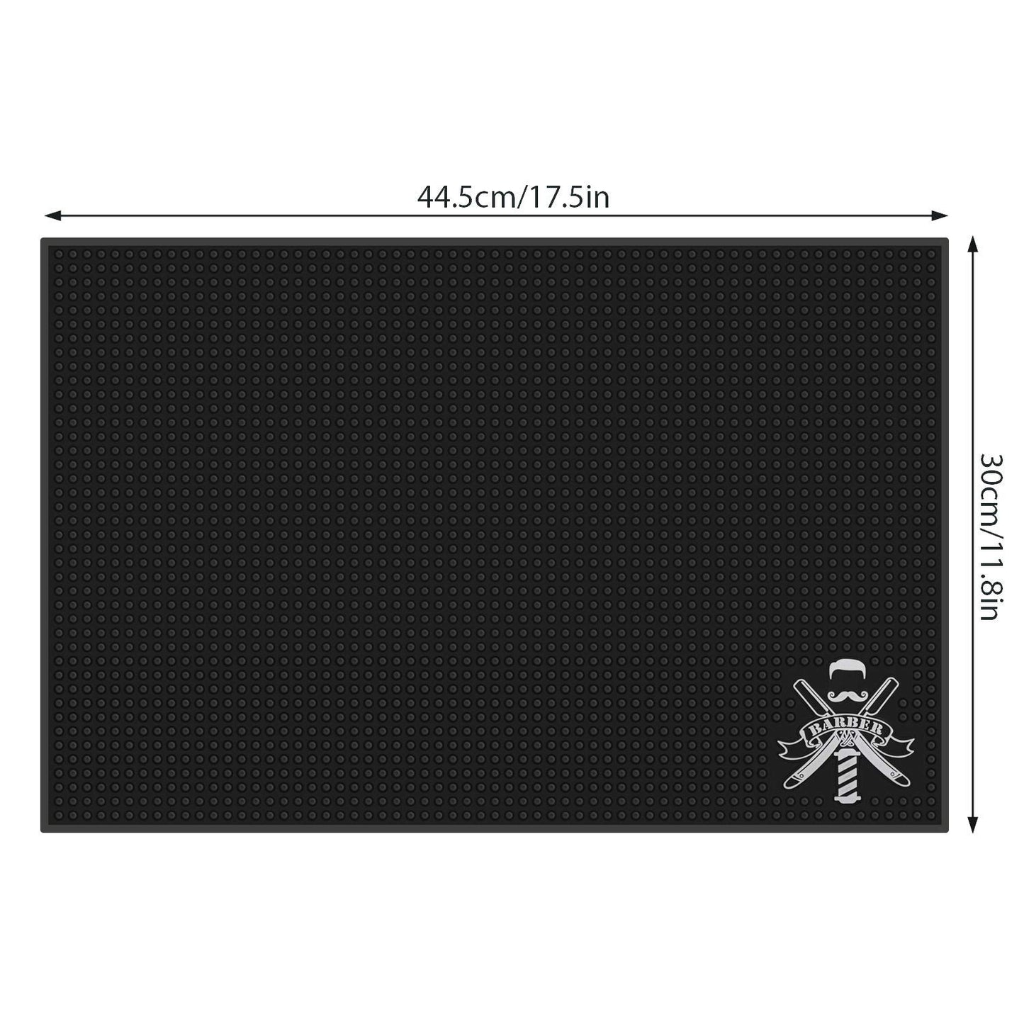 Barber Mat for Clippers, Segbeauty 11.8 x17.5 inches Anti-Slip Flexible Rubber Barber Mat for Stations Scissors Salon Tools Countertop Protection Mat for Bar Service Sink Mat Beauty Salon Station Pad