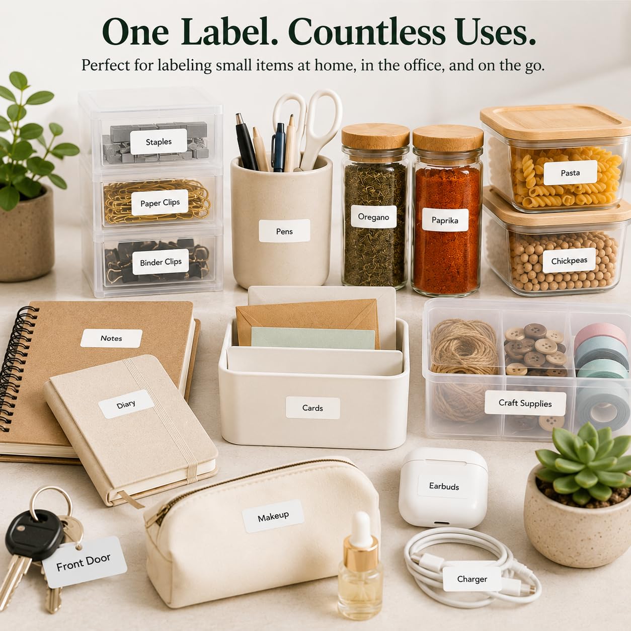 Small Sticky Labels White Rectangular Labels 1" x 0.375 + Bonus Color Labels - White Coding Labels for Printer Produce Excellent Results with Laser Printer-Template Included! 1660 Pack