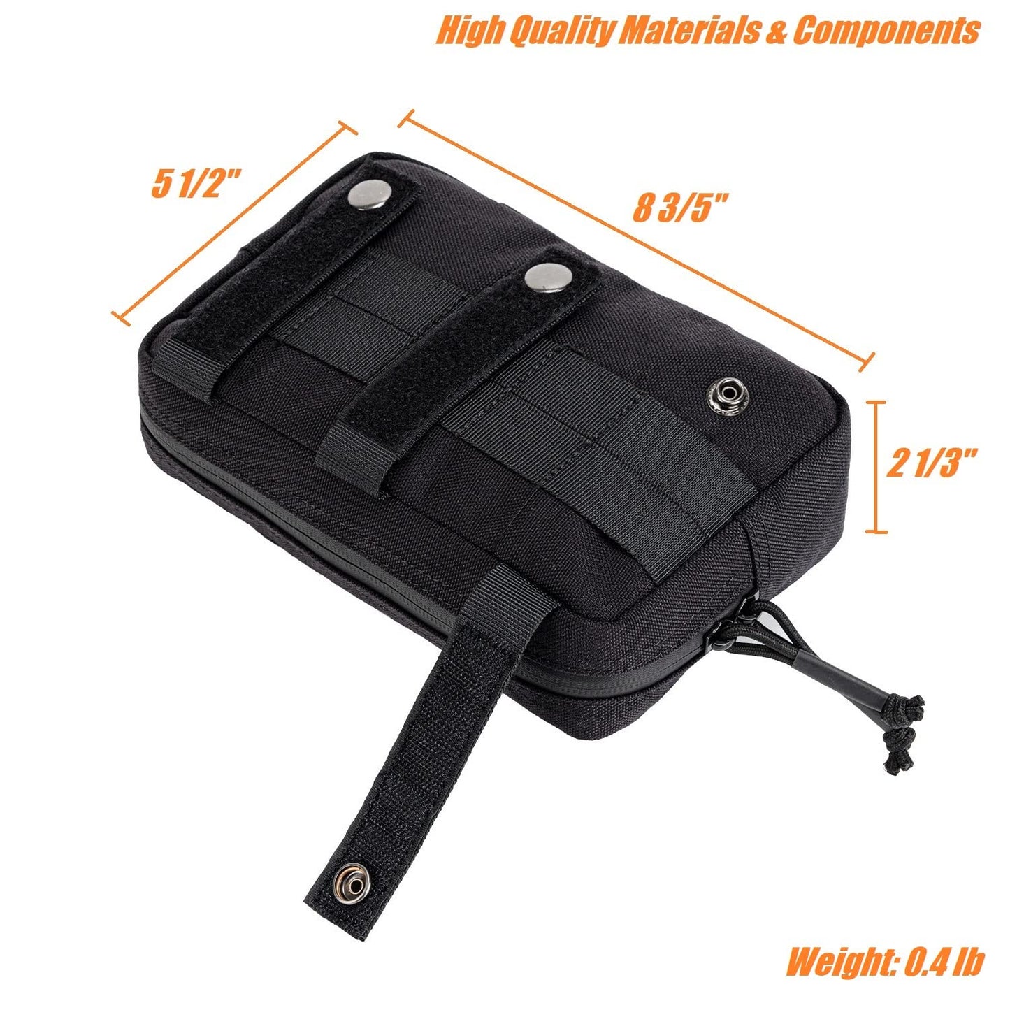 Dotacty Mini Modular Admin Pouch Tactical MOLLE Utility Tool Pouch for Chest Rig Duty Vest Battle Belt Backpack Accessory Small Dangler Bag EDC Gear Carrier IFAK Medical Kit Organizer BK
