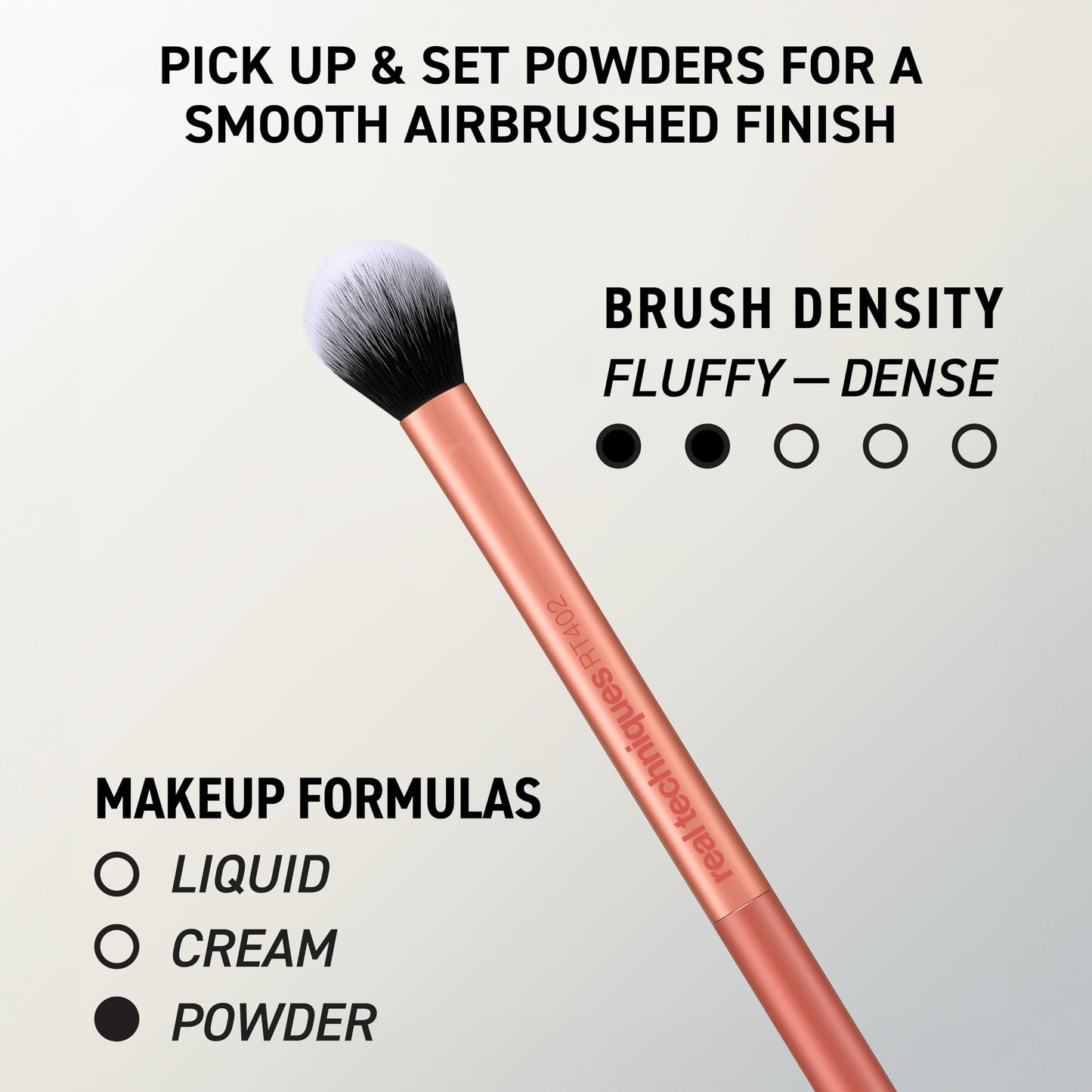 Real Techniques 4 Piece Face Base Makeup Brush Set, for Concealer, Foundation, Contour, & Setting Powder, Makeup Brushes for Blending & Buffing, & Sculpting, Travel Friendly, Gift Set, Cruelty-Free