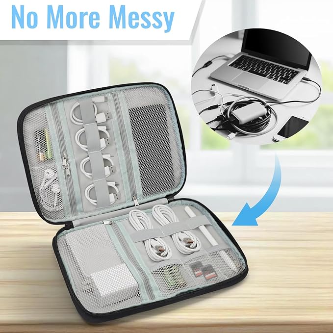 Cable Organizer Pink Roses Paris Electronics Travel Organizer Case Tech Accessories Pouch Waterproof Cord Storage Bag for Power Bank Charger Phone Earphone