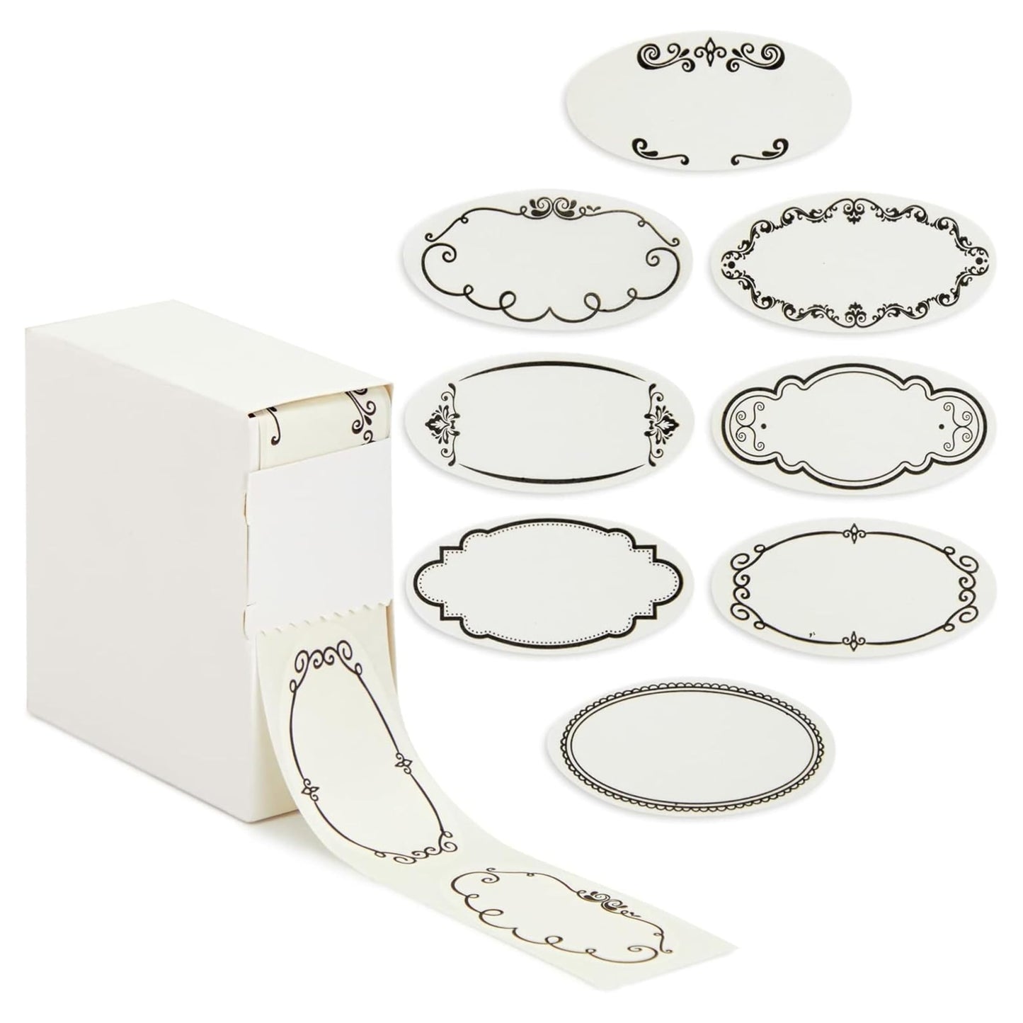 Juvale Dissolvable Food Labels - 300 Pack, White Rectangular, 1.1 x 2.25 in - Canning Jar Labels & Pantry & Freezer Container Stickers - 8 Unique Designs