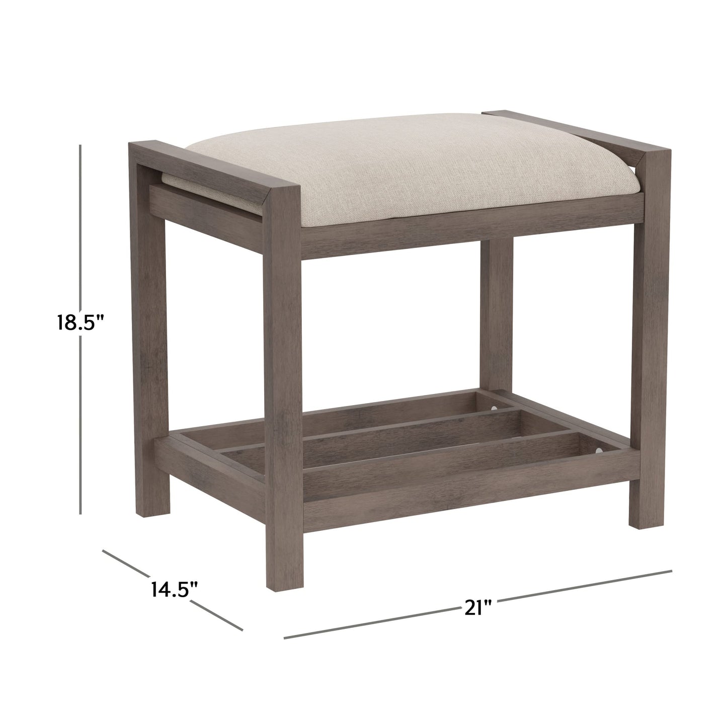 Hillsdale Furniture Amelia Vanity Stool, Antique Gray