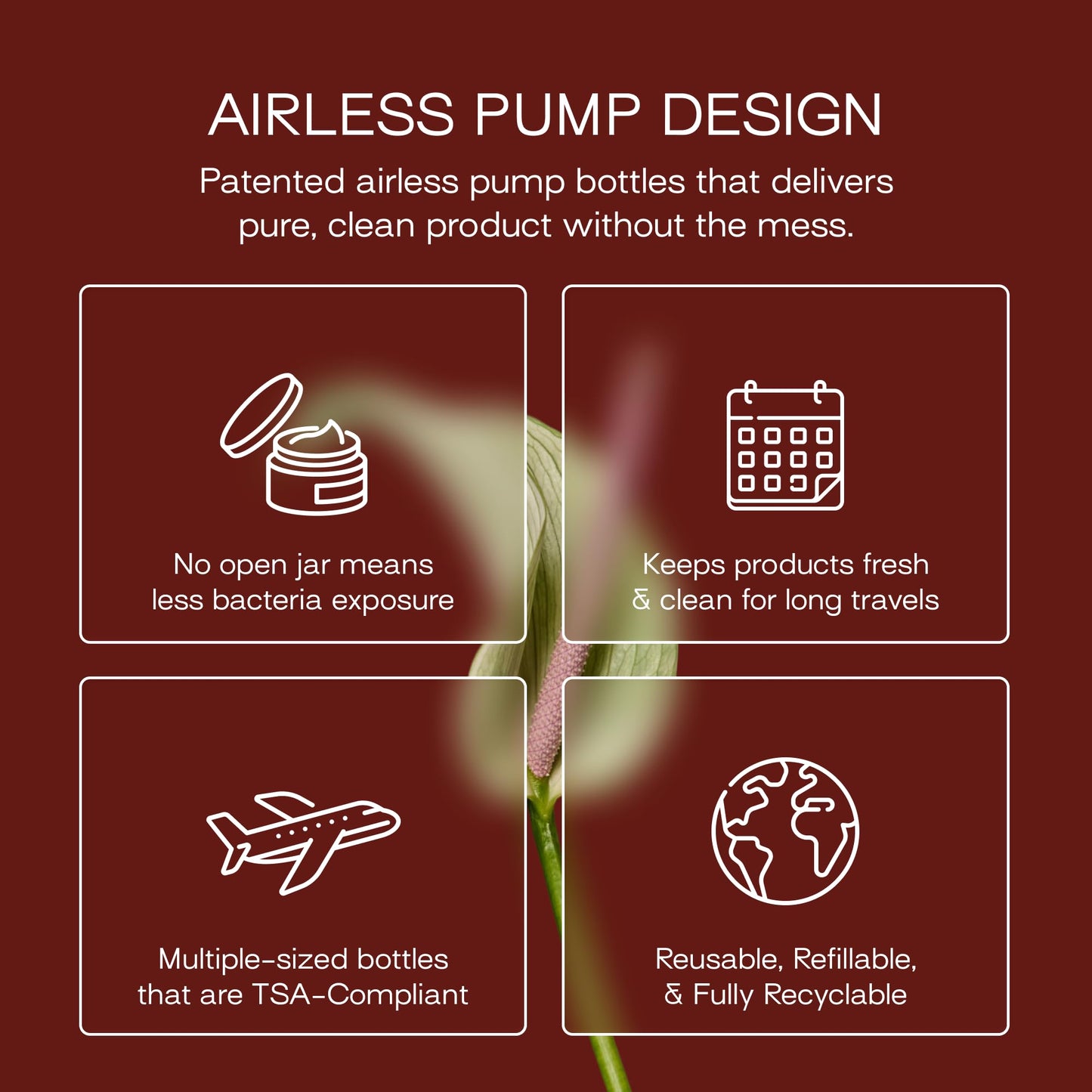 RIES Airless Pump Travel Bottles Set of 3 | TSA Approved Leak Proof Toiletry Containers | 1.7 oz Refillable BPA Free Travel Size Bottles | Shampoo Conditioner | Sand