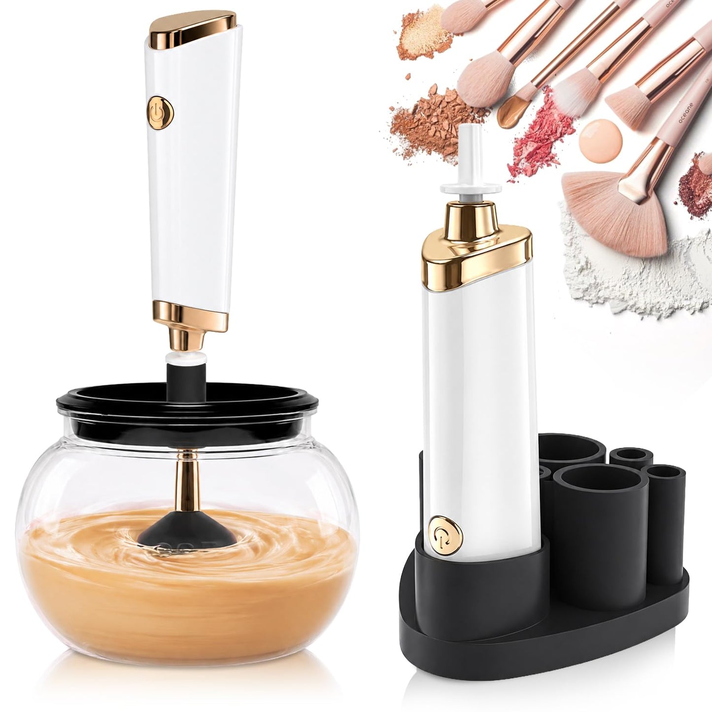 Electric Makeup Brush Cleaner and Dryer Machine - white