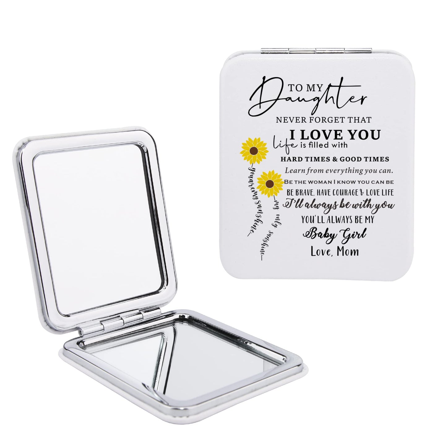 Gtizry to My Daughter Sunflower Gifts from Mom, Daughter Makeup Mirror, Inspirational Gifts for Daughter Gift Ideas for Christmas, Birthday, Graduation