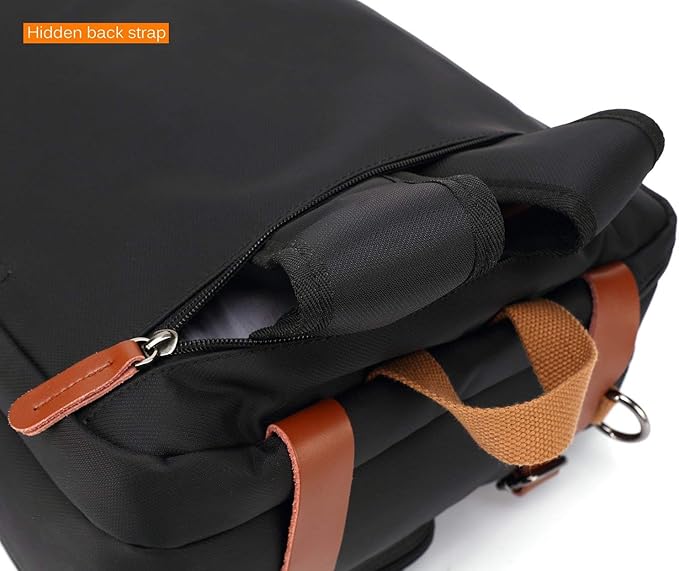 CoolBELL Convertible Backpack Messenger Shoulder Bag Laptop Case Handbag Business Briefcase Multi-Functional Travel Rucksack Fits 17.3 Inch Laptop for Men/Women (Black)