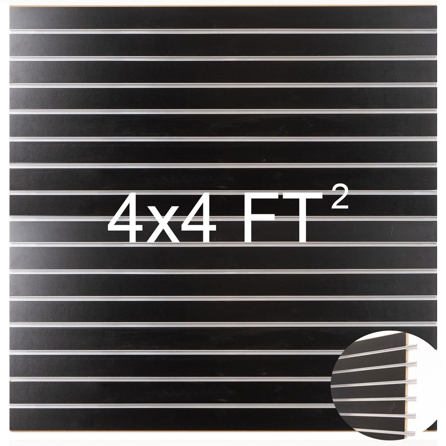 Slat Wall Paneling for Retail Display with Aluminum Reinforcement Strip, Black Garage Slatwall Storage Systems 4’x4’ MDF Slatwall Panels, Shiplap Wall Paneling Slat Board Garage Slatted Panels