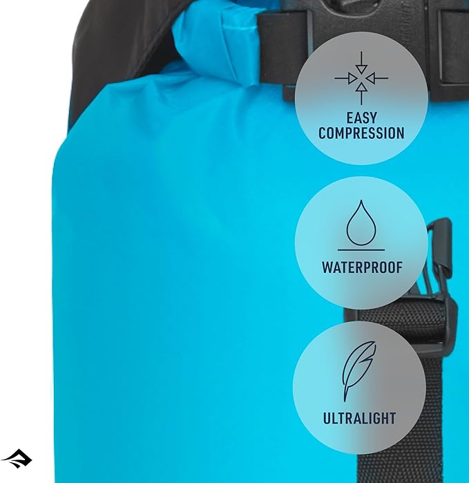 Sea to Summit eVac Ultra-Lightweight Compression Dry Bag, Waterproof Dry Storage, 20 Liter, Atoll Blue