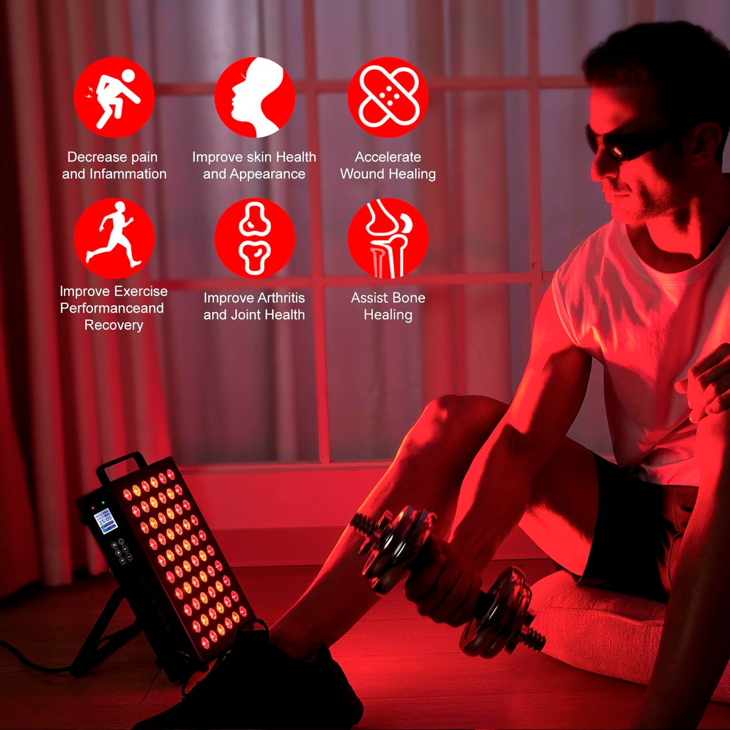 Red & Infrared Light Therapy for Face and Body, Red Light Therapy Panel with Remote, High-Power LED Light Therapy to Improve Skin & Boost Energy, Perfect for Fitness| Workout Recovery, Best Gift