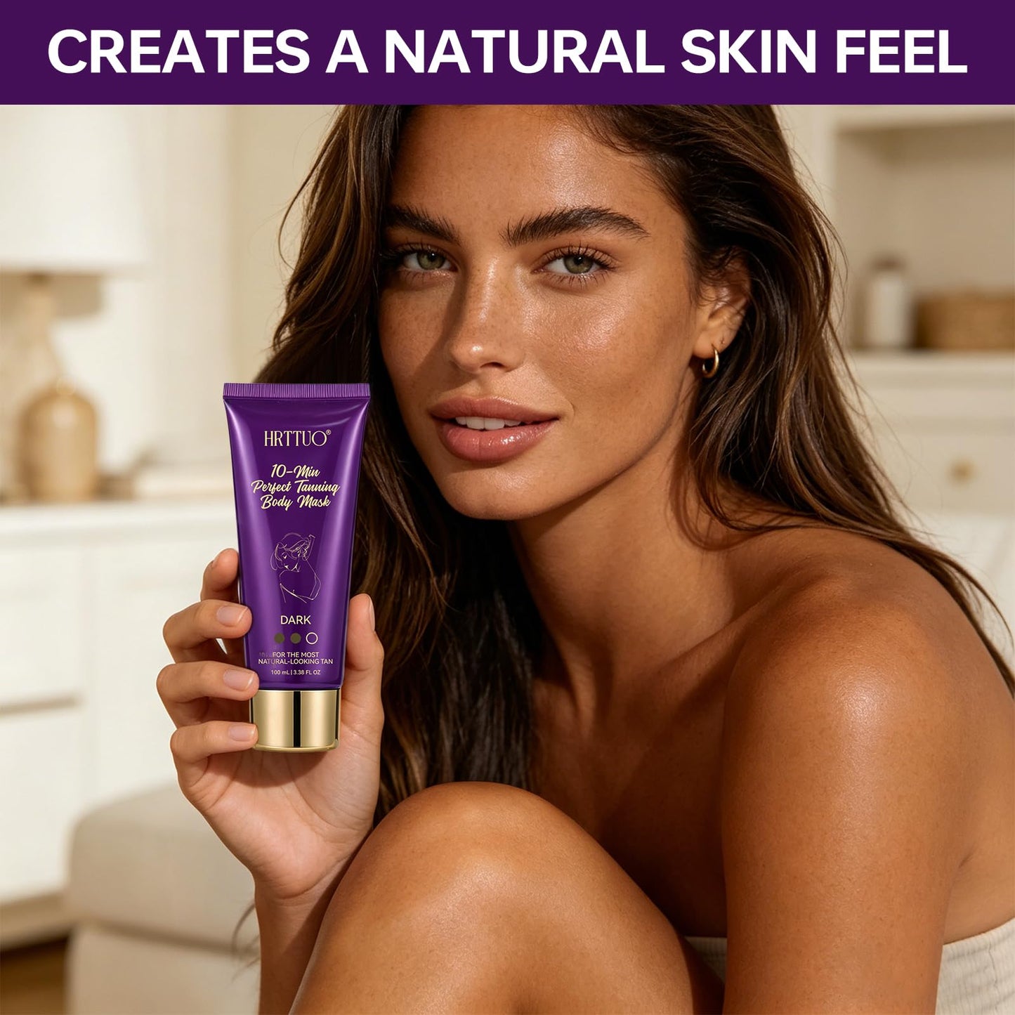 10 Min Express Self Tanner Body Mask, Fast-Acting Streak-Free Sunless Tan Formula for Full Body, Natural-Looking Bronze, Quick Dry & Transfer-Resistant Gradual Tanner (1pc)