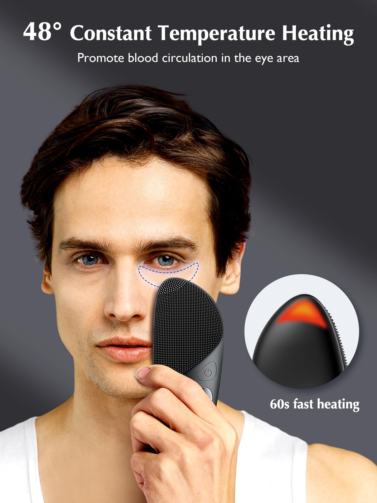 COSLUS JMY05 Silicone Face Scrubber Facial Cleansing Brush: Portable Waterproof Rechargeable Face Wash Brush, 4 Cleansing Modes, Electric Face Exfoliator for Men Women Cleaning, Exfoliating, Massaging