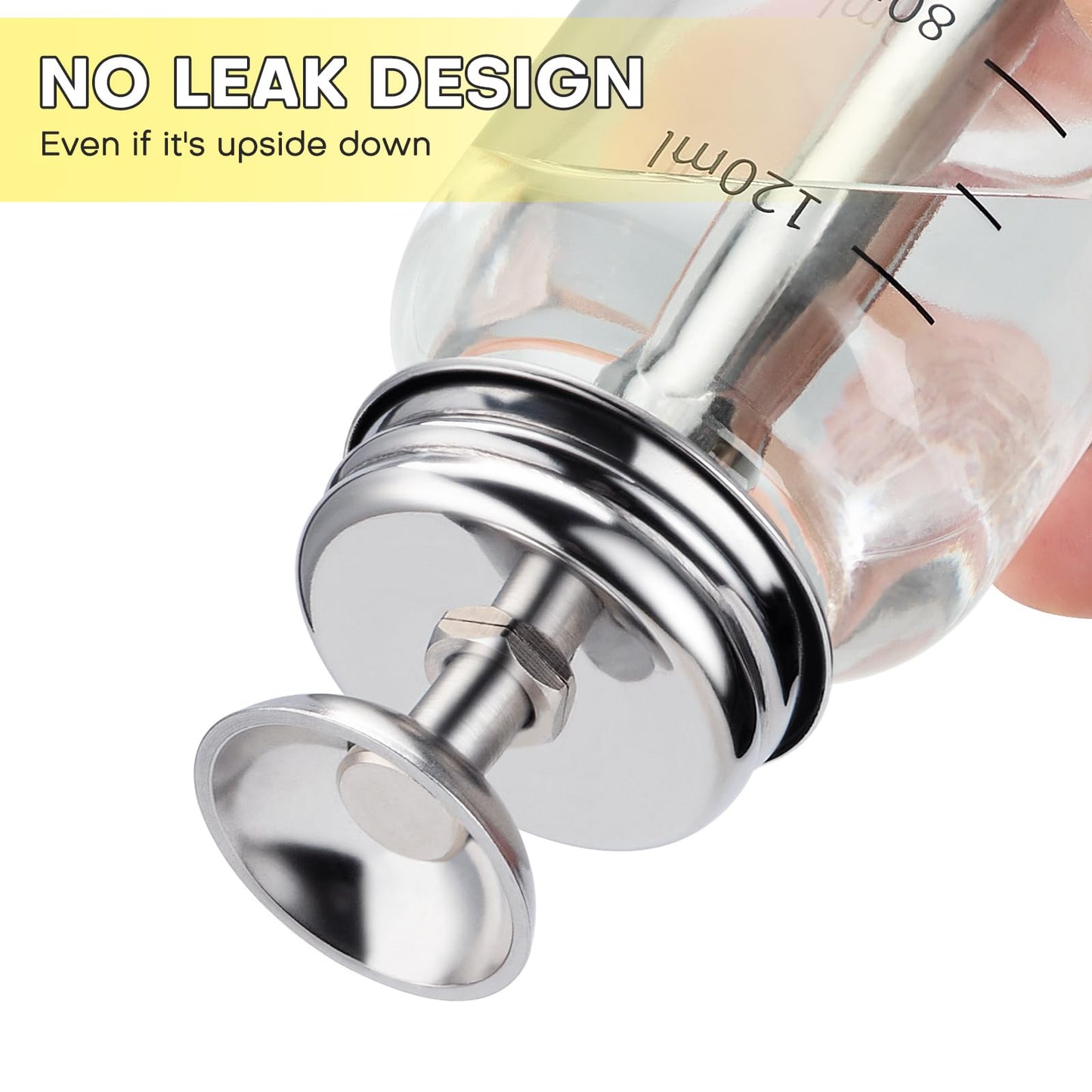 2Pcs 4Oz / 120ml Glass Dispensing Bottles for Chemical & Industrial Liquids, Nail Polish Remover Glass Bottle, Refillable Push Down Dispenser Bottle with Cover, Pump Dispenser Press Container, Clear