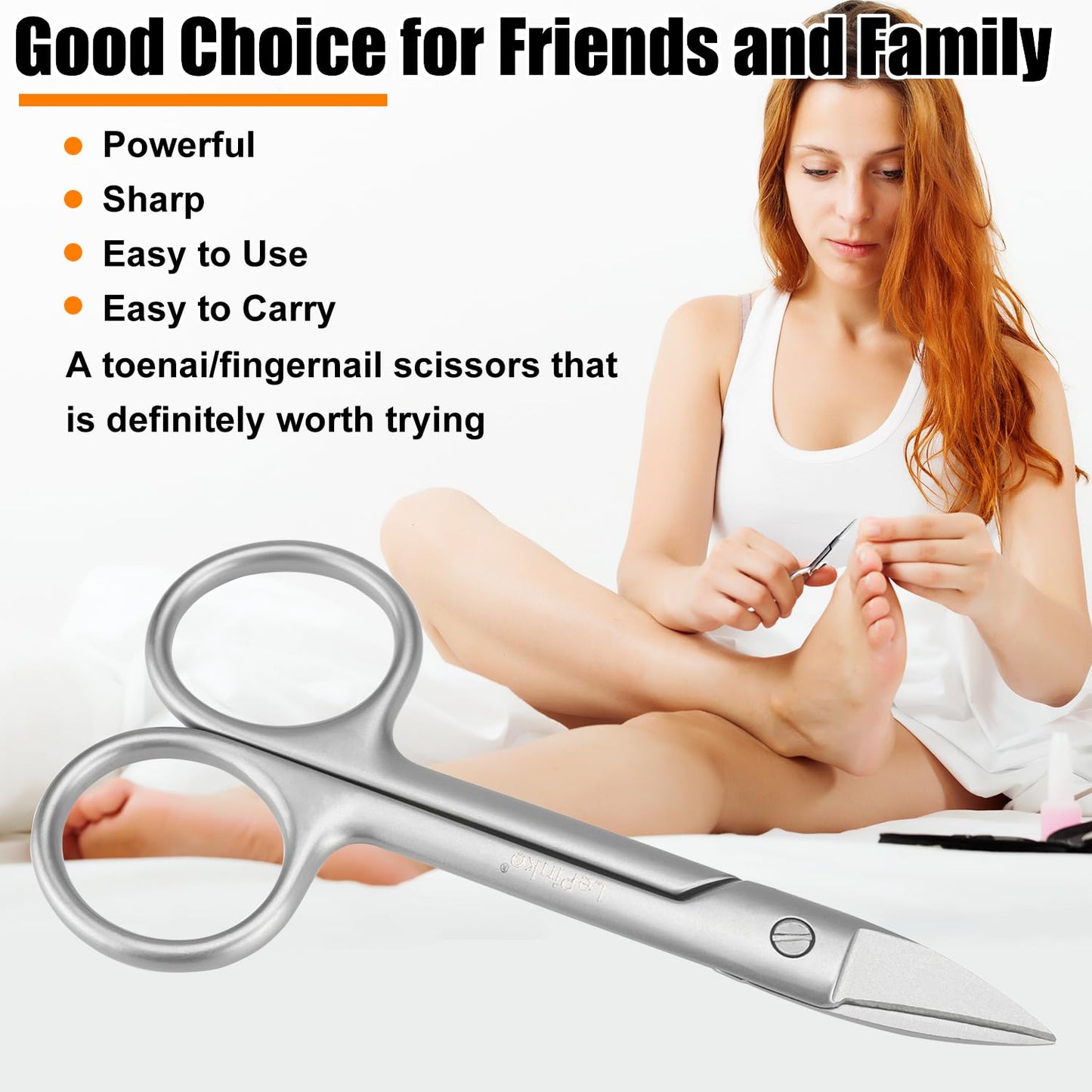 LePinko Toenail Scissors, Poweful Cutting of Fingernails and Thick Toenails, Portable Size, Ideal Choice for Home and Travel Use