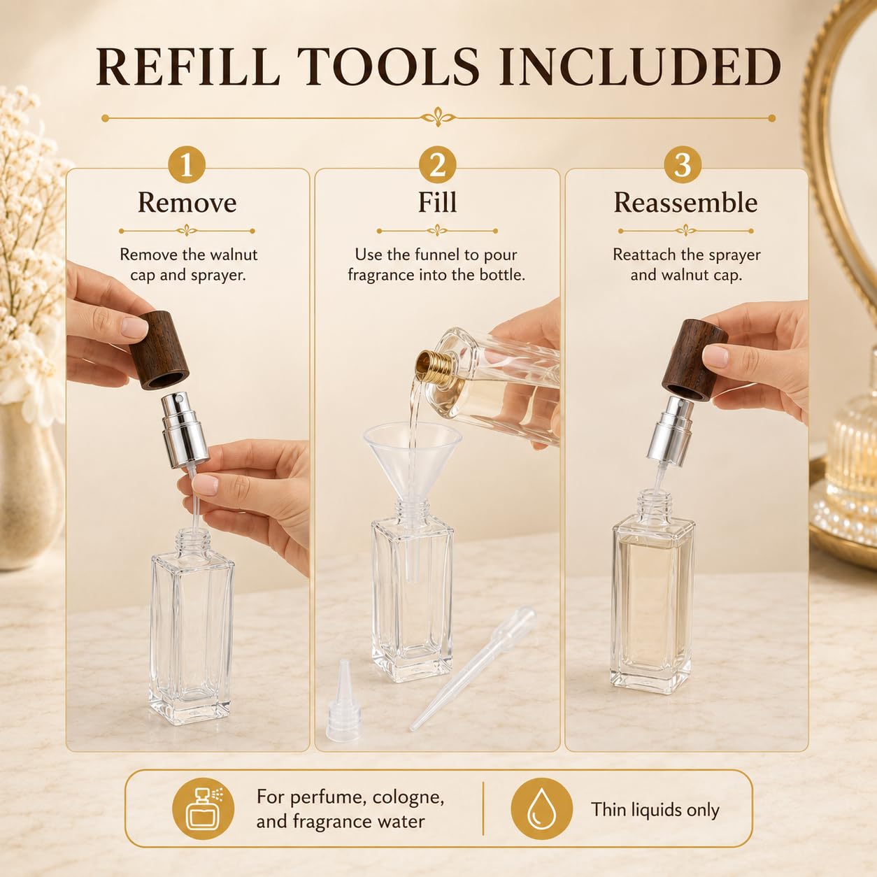 Homoyoyo 5pcs Small Perfume Spray Bottle: Square Perfume Bottle - 9ml/0. 3oz Mini Glass Dispenser - Portable Sprayer Pocket Size Atomizer for Women Men Cruise Trip