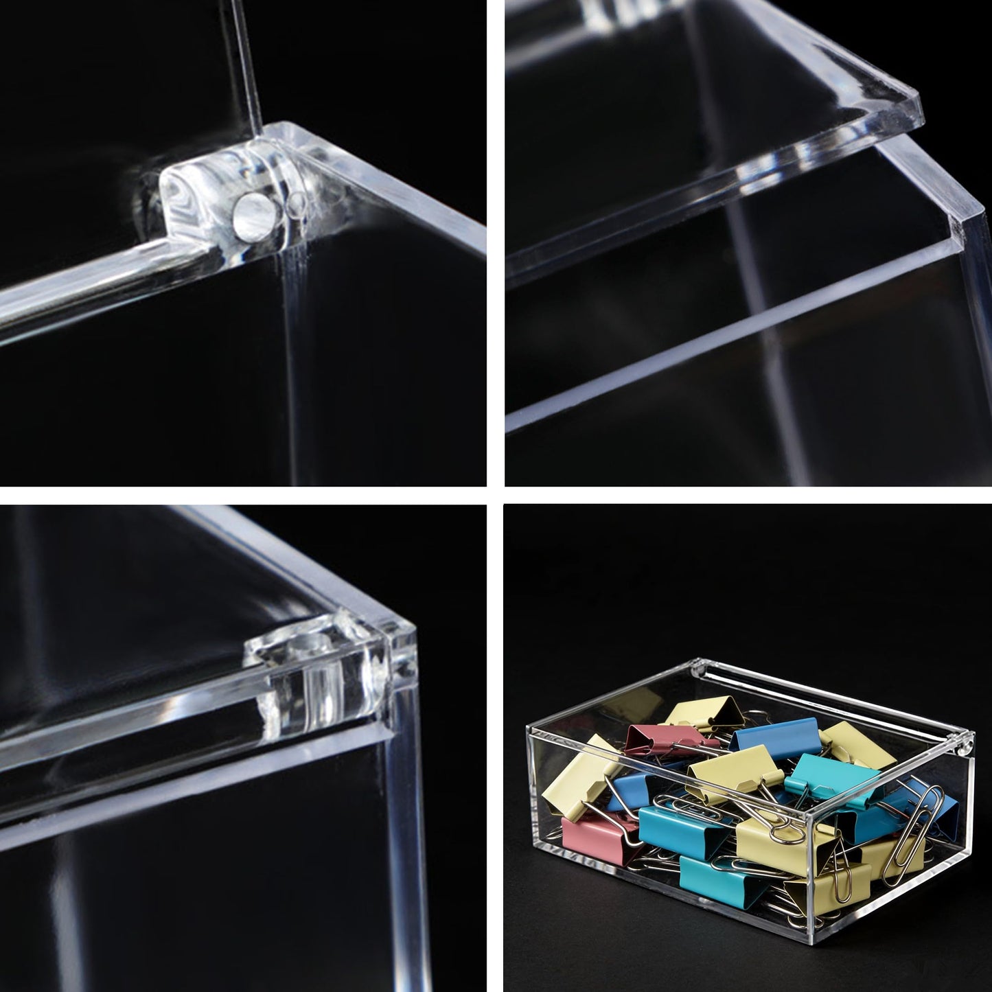 KissYou Acrylic Box Clear Boxes with Hinged Lid Transparent Display Square Cube Storage Organizer Containers for Wedding,Easter and Jewelry Box
