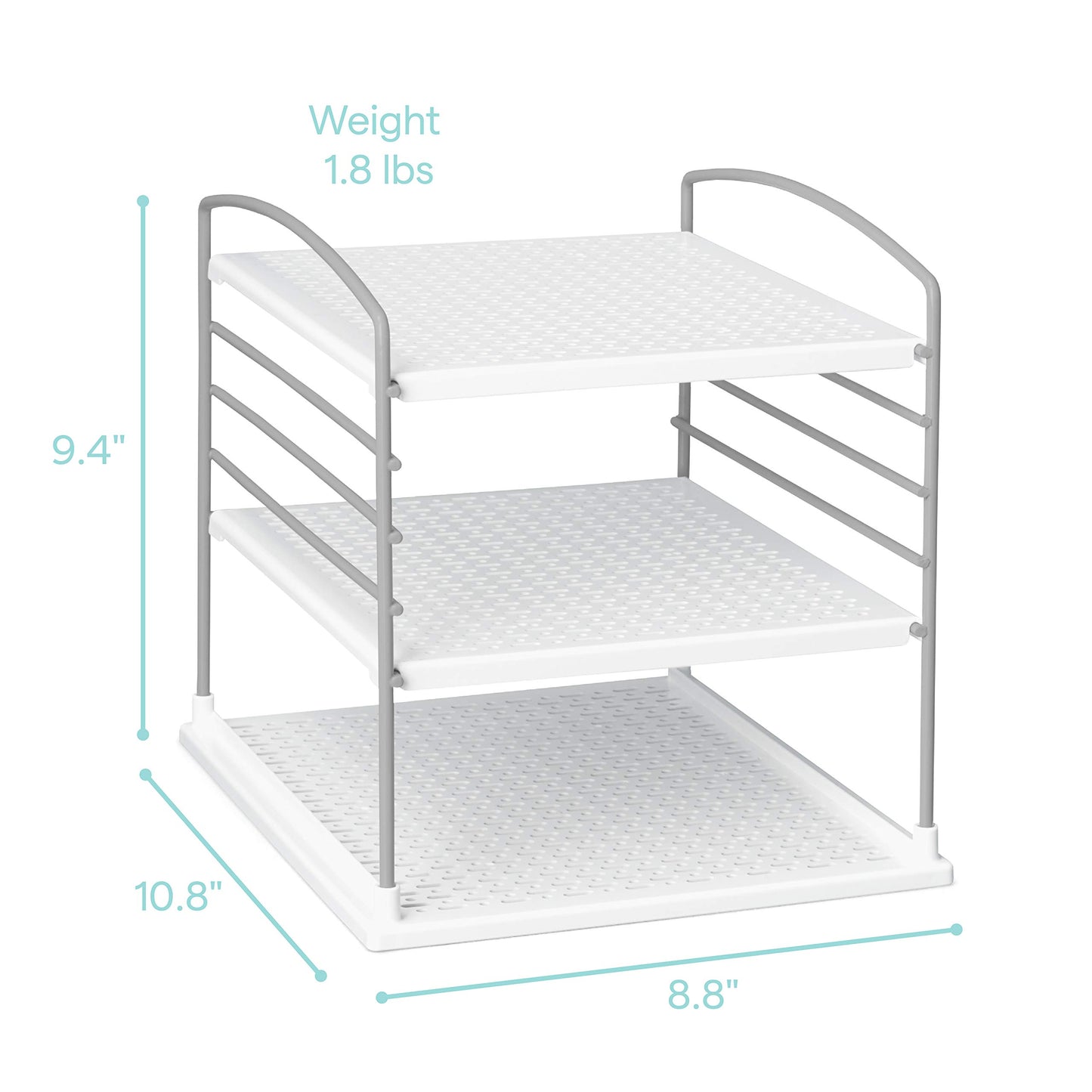 YouCopia UpSpace Adjustable Box Organizer for Foil Wrap and Kitchen Cabinet Storage, Original, White