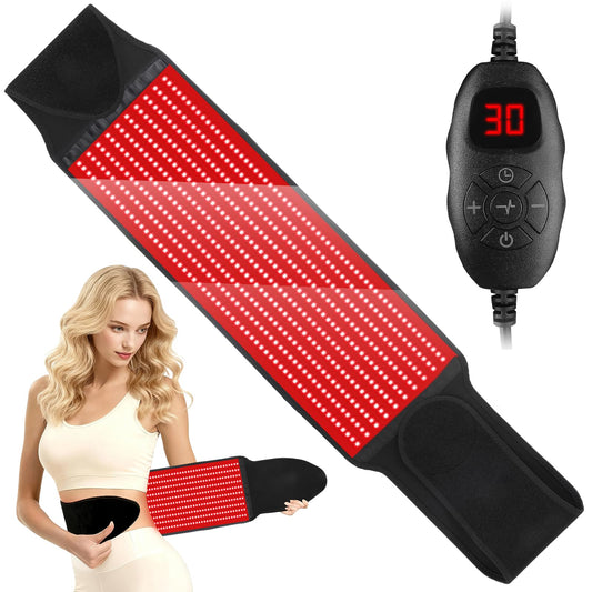 Red Light Therapy for Body, Infrared Light Therapy for Shoulder Waist Muscle, Upgraded 3 in 1 Led Beads, 660nm Red Light & 850nm Near Infrared Light Therapy Belt