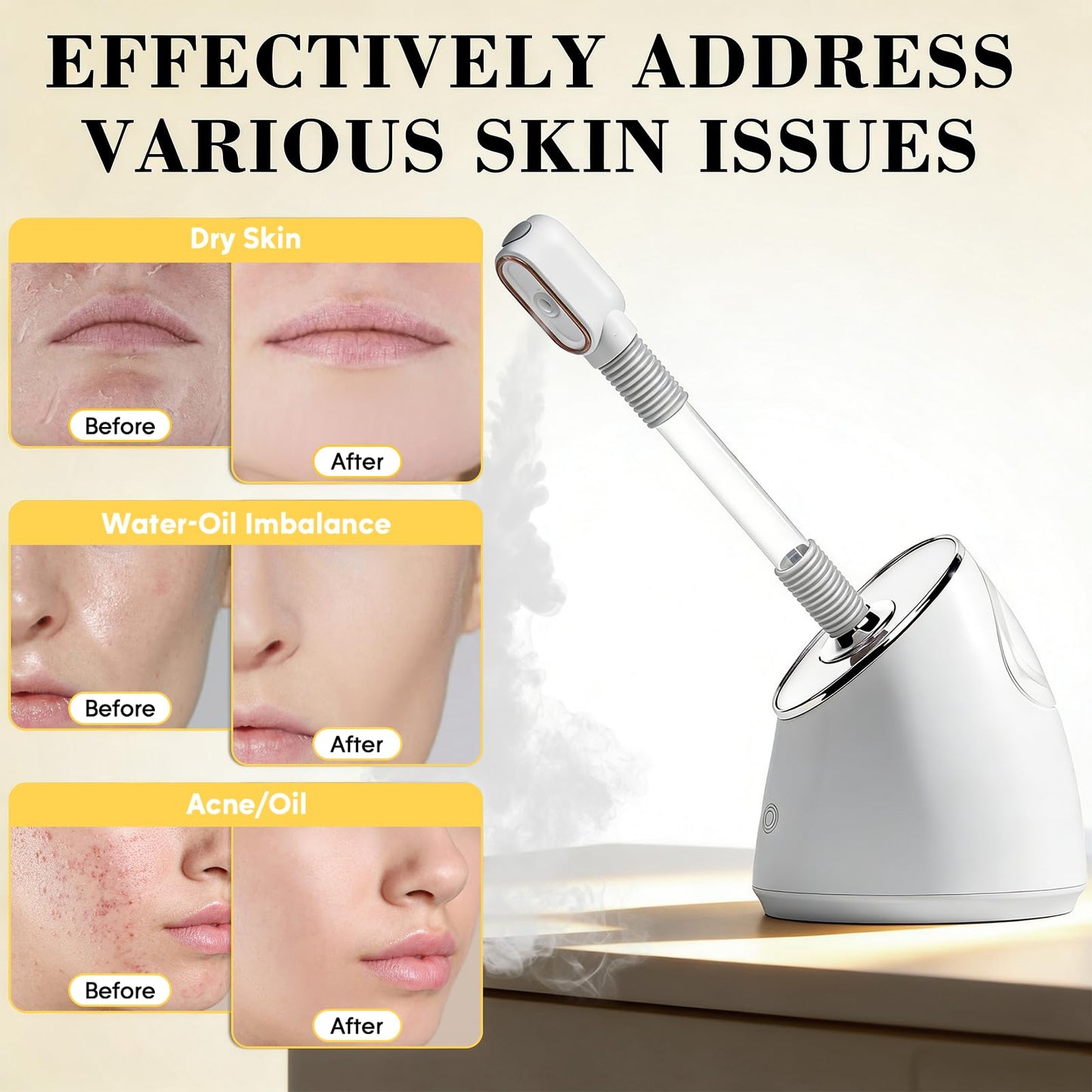 Pjordo Facial Steamer Spa Kit, Nano Ionic Face Steamer for Deep Cleaning Unclogs Pores, Warm Mist Humidifier Steamer for Face Home Sauna SPA, Self Care Gifts for Women