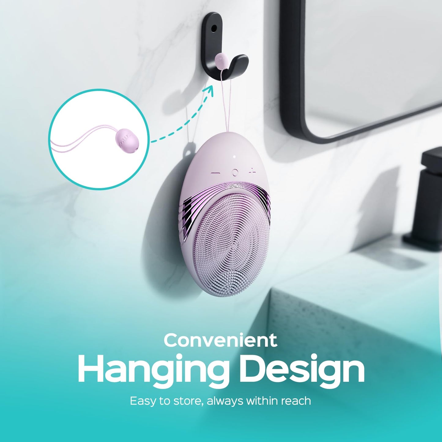 COSLUS FBS01 Facial Cleansing Brush Face Scrubber, Compact for Travel