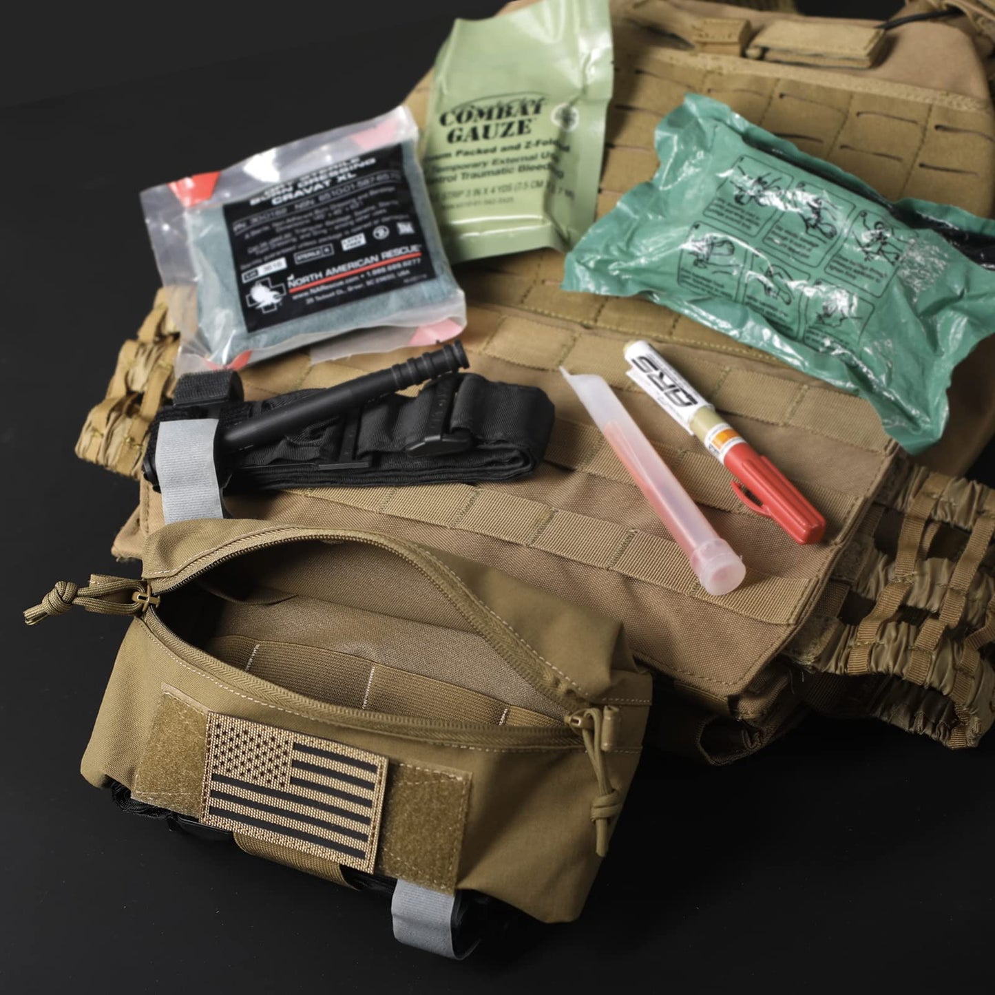 WYNEX Tactical Dump Drop Pouch, Dangler Pouch Utility Tool Pack Sub Abdominal Carrying Bag EDC Pocket Organizer Accessories for Plate Carrier Chest Rig Khaki