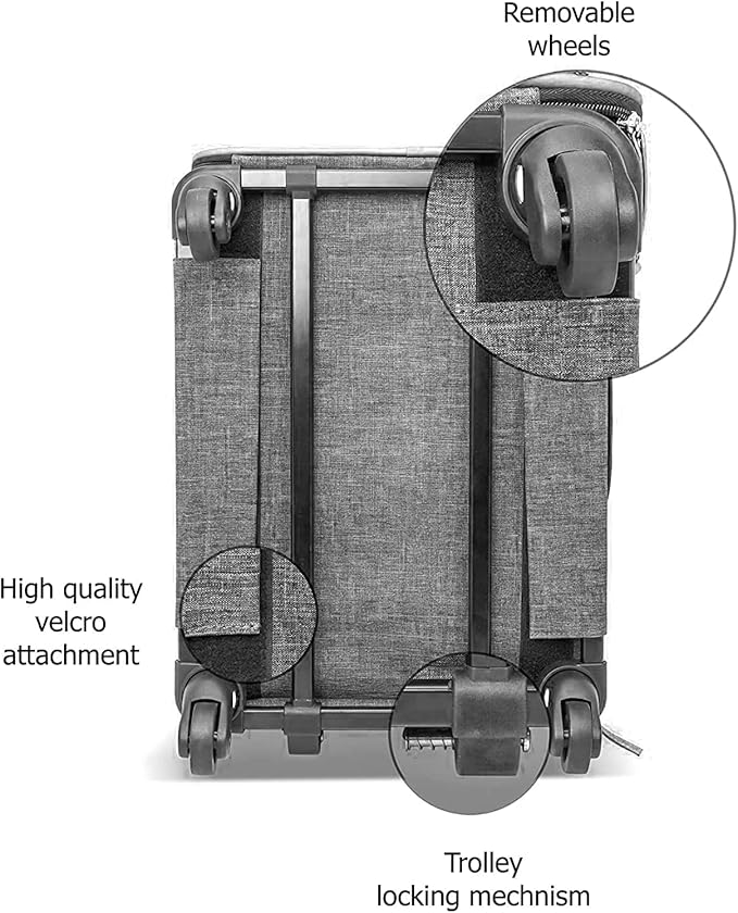 Airline Approved Expandable Premium Pet Carrier on Wheels- Two Sided Rolling Carrier- Designed for Dogs & Cats- Extra Spacious Soft Lined Carrier! - Pink (RL-PET-CARRIER-WHEELS)
