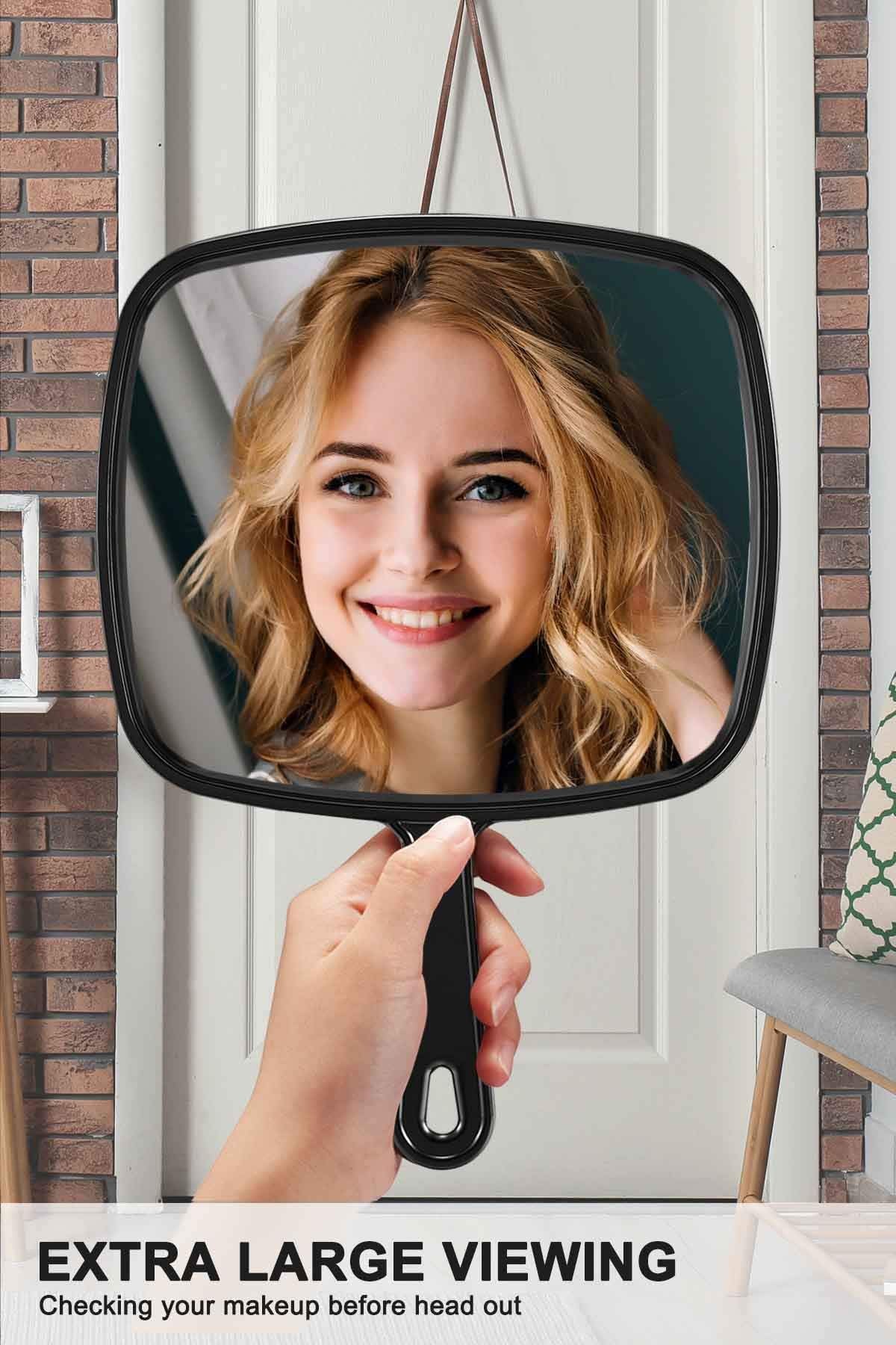 MIRRORNOVA 12.6"L x 9"W Hand Mirror, Handheld Mirror with Handle for Salon, 3pcs