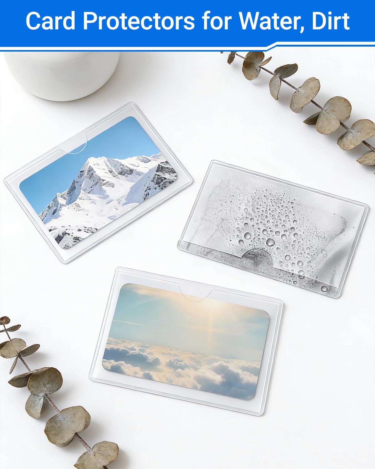 Kvatr-X 20 PCS Clear Self Adhesive Plastic Label Pockets, Top Loading Business & Library Index Card Holders, Peel and Stick Sleeves for Storage Bins, Totes, Binders and Drawers (11 x 17 Inch)