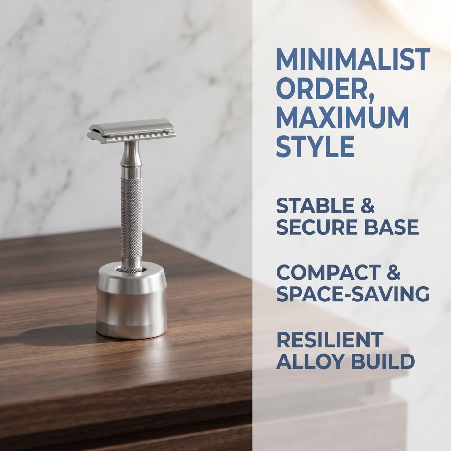 HONMEET Men's Safety Razor Stand Harrys Razor Holder Aluminum Alloy Base Shaver Organizer