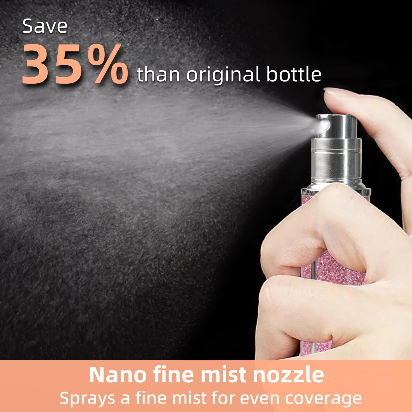 muilsae AB00GR 5ml Leather Perfume Atomiser Refillable, Bottom Fill Perfume Bottle, Portable and Leak-proof Suitable for Women and Men (AB00GR 5ml)
