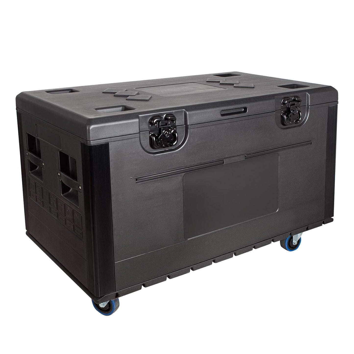 Muscab Heavy Duty Road Case with Wheels, 44.5"x22.05"x20.08" Stackable Rolling Case Utility Cable Trunk Storage, ATA Rolling Storage Equipment Case for Pro Audio (Requires Assembly)