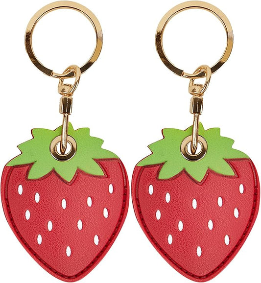 Leather Keychain Case Holder Compatible with Apple AirTag, GPS Airtag Keychain Finder Tracker with Key Ring, Anti-Scratch Protective Air Tag Cover