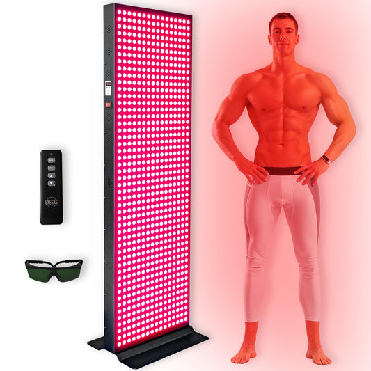 EXESAS Red Light Therapy Device for Full Body, 630nm, 660nm, 810nm & 850nm, Near Infrared Dual-Chip Clinical Grade LED Panel for Smooth Skin, Weight, Pain and Overall Wellness (800LED)