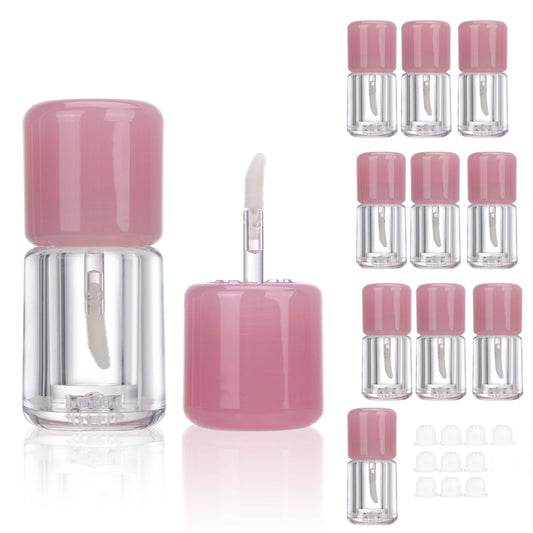 COSIDEA 10pcs 3.5ml 0.12oz Empty Purple Chunky lip gloss tubes with clear wand Cute lipgloss containers for DIY