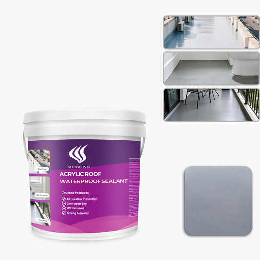SHENGWEI Waterproof Sealant, Grey, 1 Gallon, Interior/Exterior Roof & Basement,Coverage: 120 sq. ft.