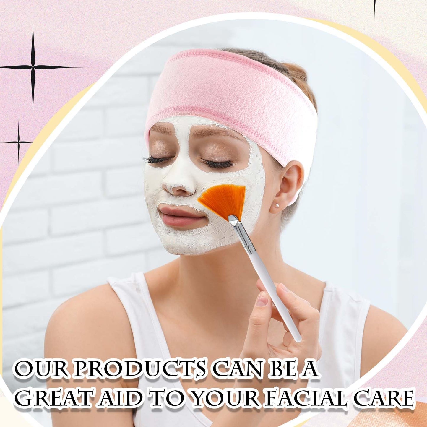 Reallnaive 37 Pcs Face Mask Mixing Bowl Set for Esthetician Supplies Tool Kit with Facial Mask Bowl Stick Spatula Soft Brushes Wet Puff Headband Clay Applicator Tools