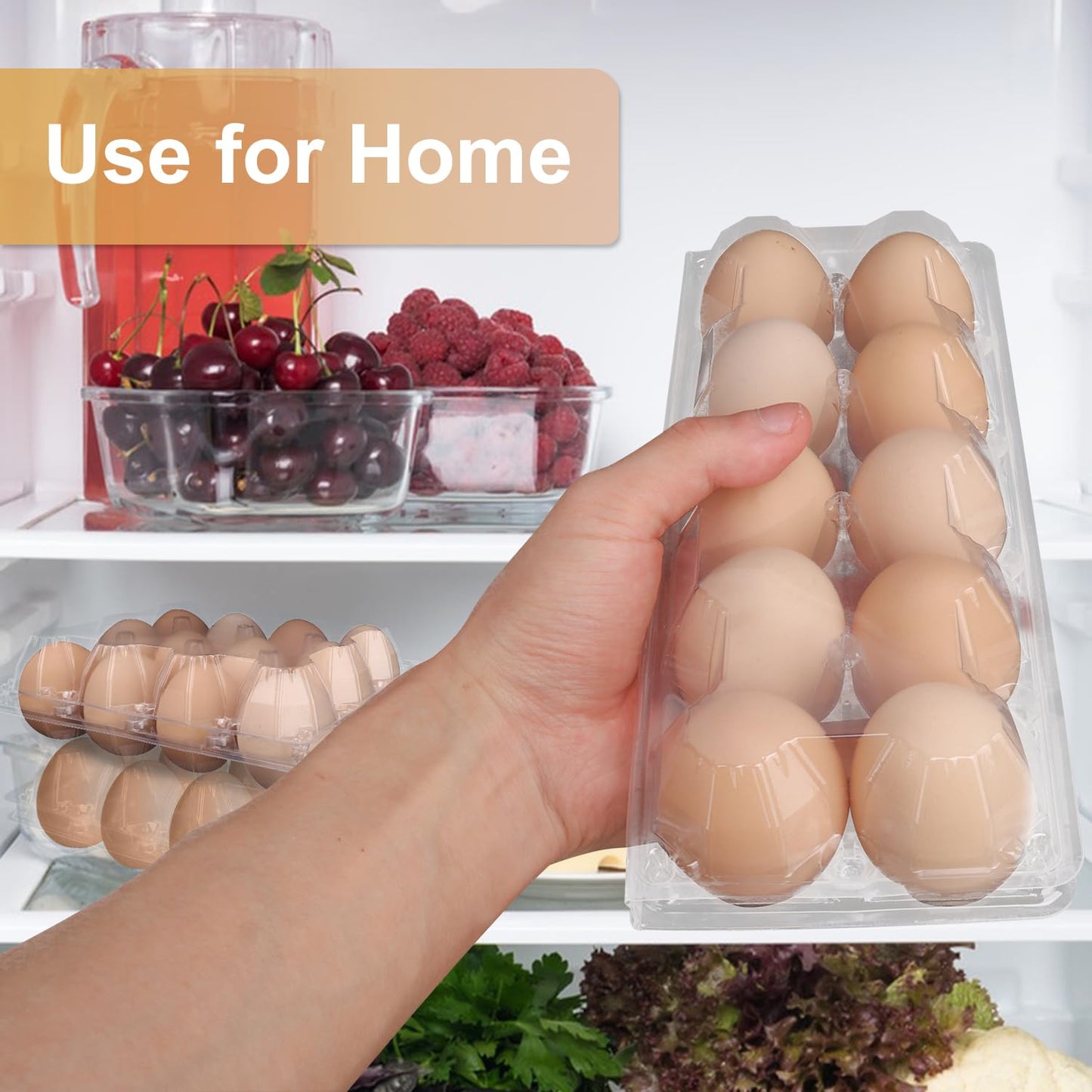 KUKLIPJIM 80 Pack Bulk Egg Cartons, Clear Plastic Chicken Egg Holders, Egg Tray Carton Holder for Home & Kitchen, Farm & Market Use, An Eco-Friendly Egg Storage Solution, 10 Grids(Medium Size)