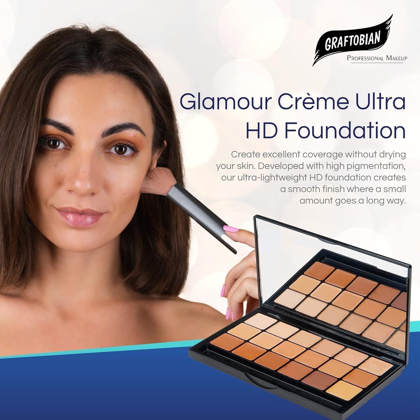 Graftobian Neutral HD Glamour Creme Foundation Super Palette - 18 High Definition Cream Makeup Shades