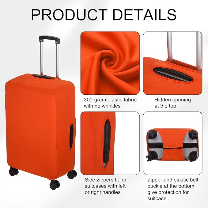 uxcell Travel Luggage Cover, Washable Suitcase Covers for Luggage Anti-scratch Suitcase Protector Elastic Baggage Protective, Fits 18-21 Inch Suit Case, Orange