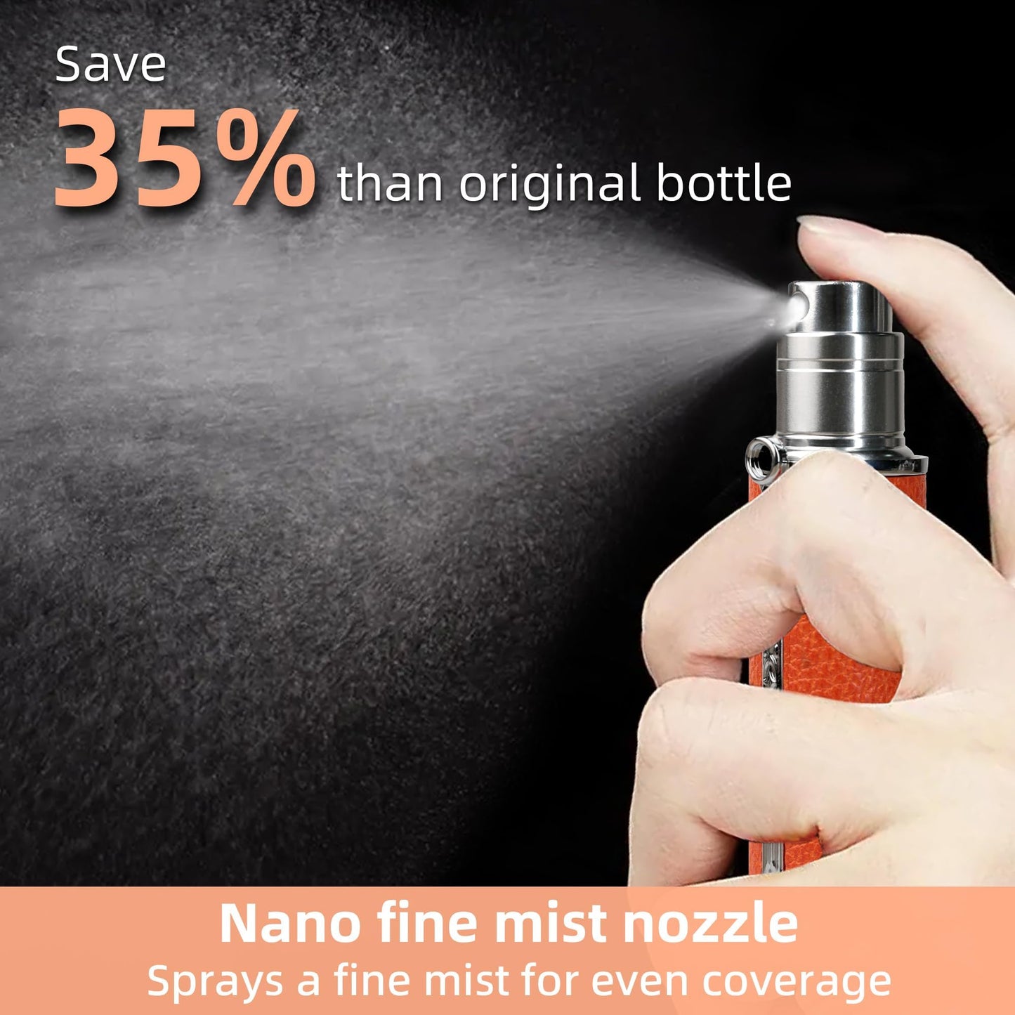 muilsae AF01DB Leather Perfume atomiser, 5ml Bottom Fill Travel Perfume Bottle, Refillable Perfume Dispenser for Women & Men (Deep Blue 5ml)