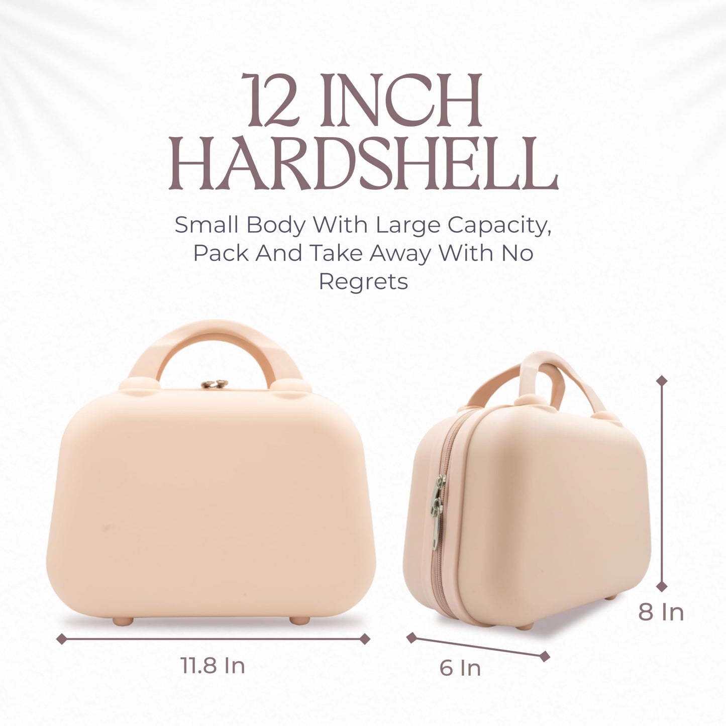Lucazzi Travel Makeup Bag for Women, Large Travel Toiletry Bag for Cosmetics, Skincare - 12 Inch Hard Shell Cosmetic Case (Pink)