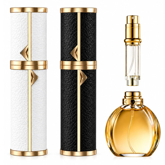 2pcs 5ml Leak Proof Perfume Atomizer, White Black Travel Size Perfume Refill Bottle, TSA Approved Perfume Travel Refillable, Cologne Travel Bottle Refillable, Portable Small Fragrance Spray Bottle